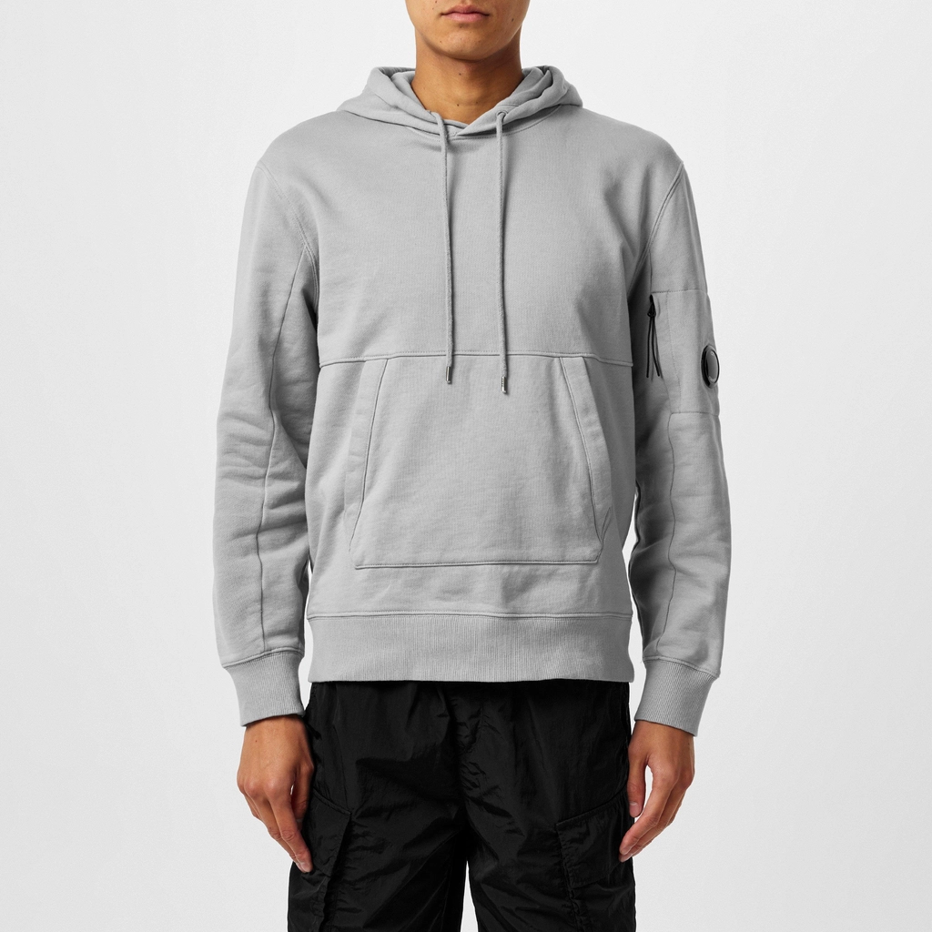 CP Company Diagonal Raised Fleece Hoodie - Griff Grey 937